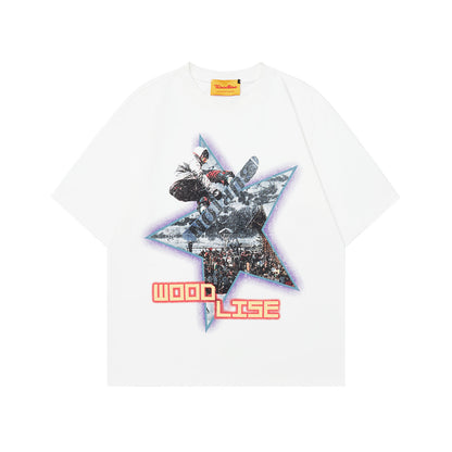 2025 WT397 2025n Street Tide 2025 Summer Couple Trend Premium Sense Skateboard Design Men's Loose Short Sleeve T-Shirt