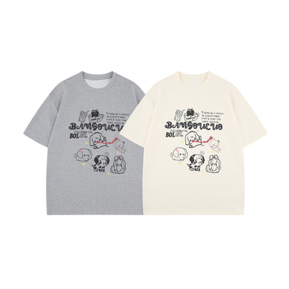 2025 1086 2025n Street 2025 Summer Neutral Premium Retro Cartoon Design Men's Loose Short Sleeve T-Shirt