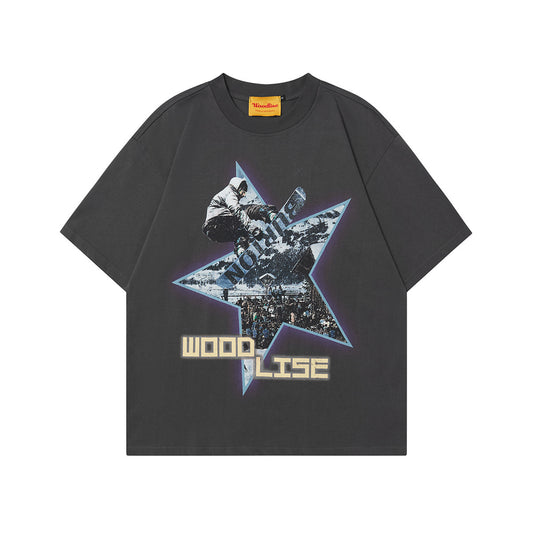 2025 WT397 2025n Street Tide 2025 Summer Couple Trend Premium Sense Skateboard Design Men's Loose Short Sleeve T-Shirt