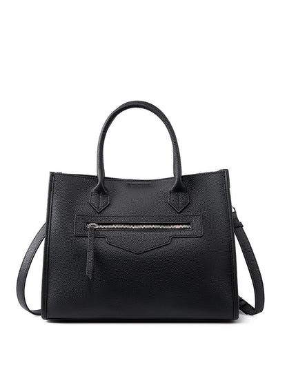 2025 Niche design commuter big bag leather large capacity retro women's bag shoulder computer briefcase portable tote big bag