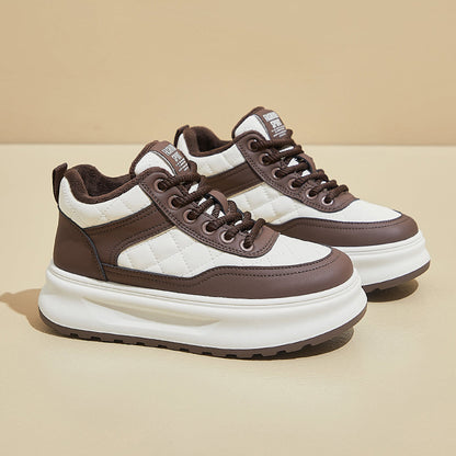 popular winter velvet little white shoes new Korean version ins female student sports board shoes casual height increase and warmth XY628