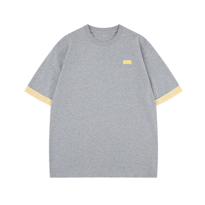 2025 1219 2025n Street 2025 Summer Men's and Women's Deconstruction Premium Splicing Loose Design Men's Short Sleeve T-Shirt