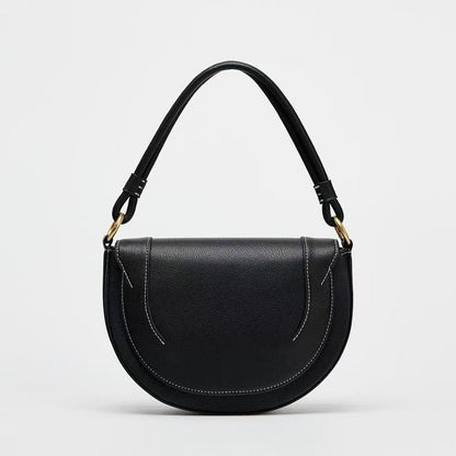 2025 ZA fashion women's bag of the same  summer women's shoulder messenger bag ins texture portable women's bag saddle bag