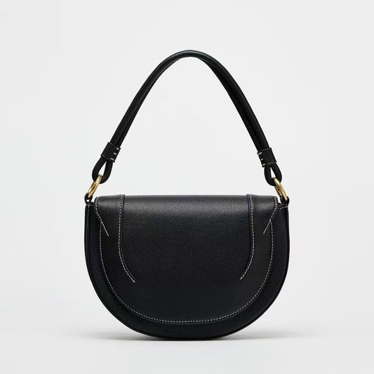 2025 ZA fashion women's bag of the same  summer women's shoulder messenger bag ins texture portable women's bag saddle bag