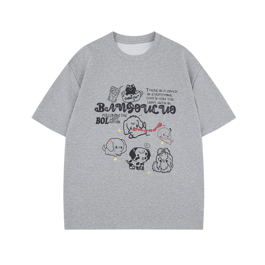 2025 1086 2025n Street 2025 Summer Neutral Premium Retro Cartoon Design Men's Loose Short Sleeve T-Shirt