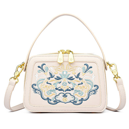 2025 Premium design bag Chinese style embroidery handbag fashionable atmosphere messenger bag daily commute shoulder bag