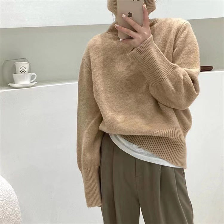qgtao 2000s fashion 2024 Winter New Korean Style Lazy Style Elegant Knitwear Fashionable Western Style Turtleneck Women's Pullover Sweater