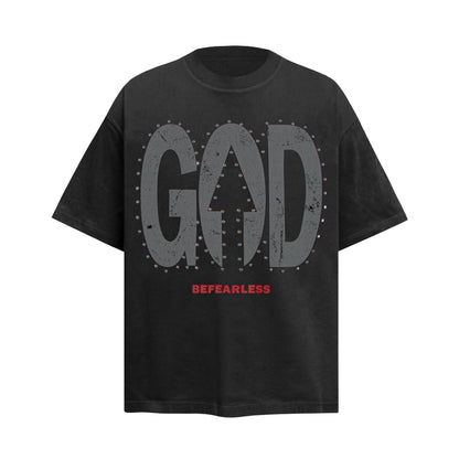 2025 6095 2025n street 2025 summer retro letter bead print design high-end men's loose short-sleeved T-shirt