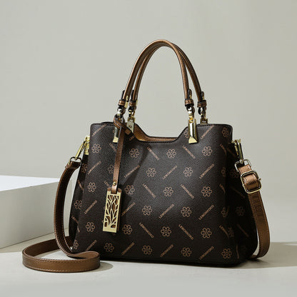 2025 Bag women's high-end handbag large-capacity textured tote bag retro middle-aged mother bag fashion temperament satchel