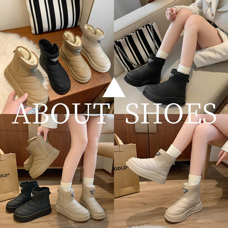 Fleece high-top snow boots women's popular winter new student ins Korean version of thermal casual shoes cotton shoes KT2822