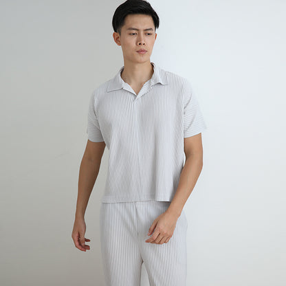 counter T-shirt top men's loose simple and versatile POLO shirt ins trendy men's fashion commuter casual short sleeves