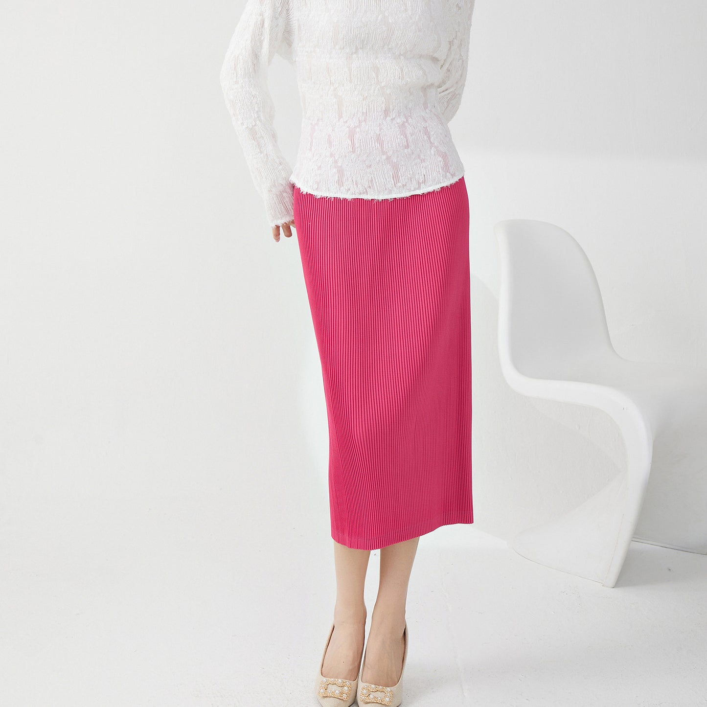 hip skirt skirt, high-end fashion elastic waist split fork loose temperament versatile one-step skirt