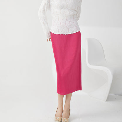 hip skirt skirt, high-end fashion elastic waist split fork loose temperament versatile one-step skirt