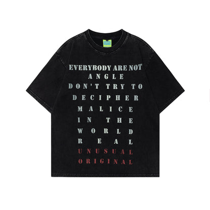 2025 T1083 2025n street 2025 summer alphabet map washed and old high-end design men's loose round short sleeves T