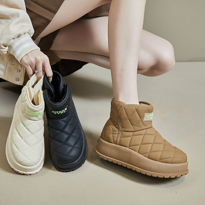 Fleece high-top snow boots women's popular winter new student ins Korean version of thermal casual shoes cotton shoes MX7807