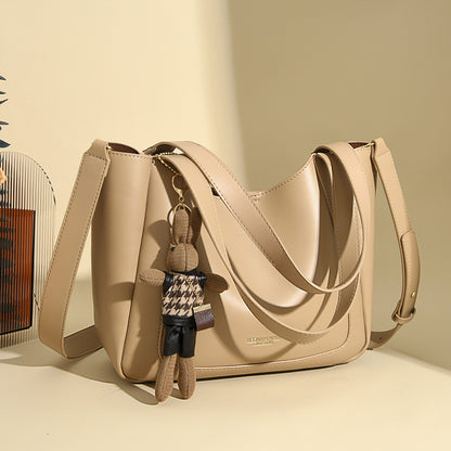 2025 Shoulder bag women's new high-end soft leather bag simple retro women's messenger bag large-capacity commuter tote bag