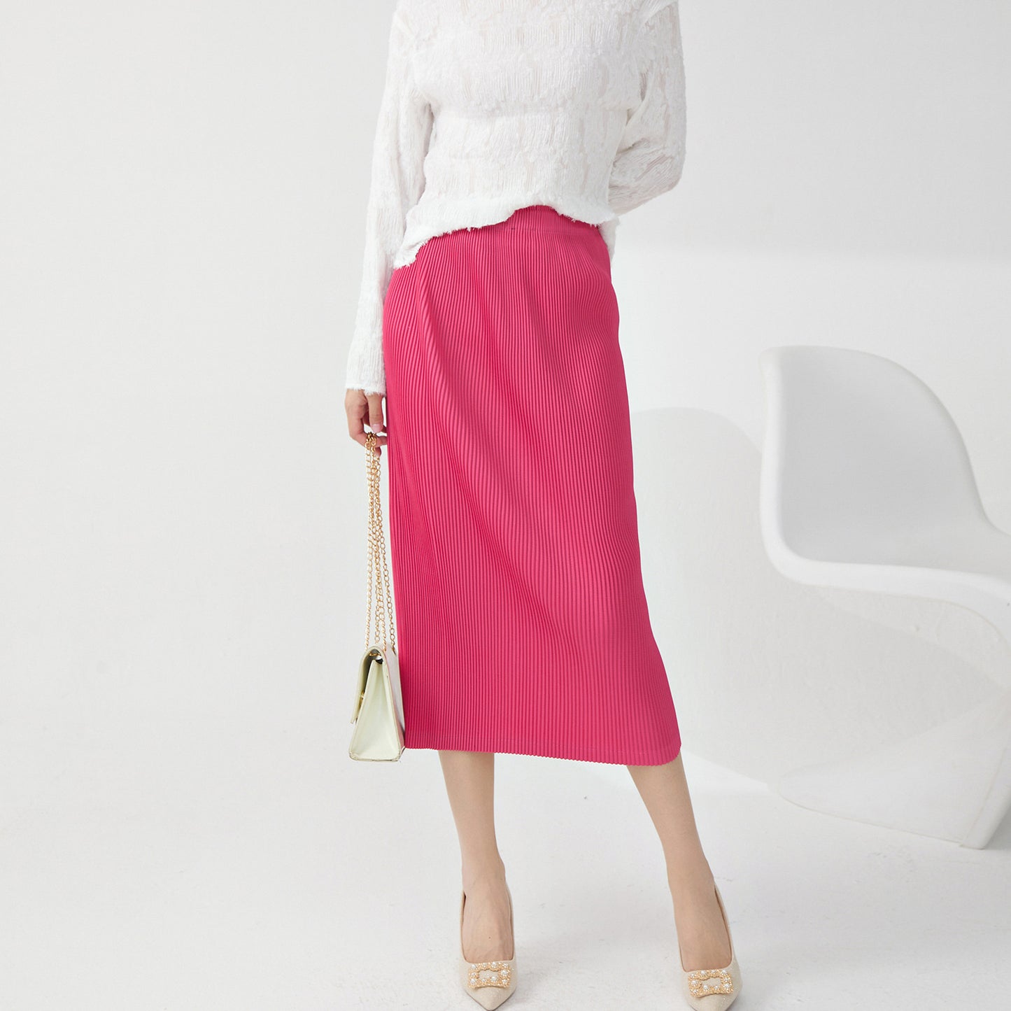 hip skirt skirt, high-end fashion elastic waist split fork loose temperament versatile one-step skirt