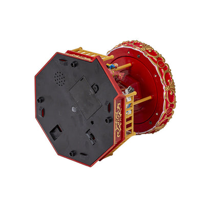 Christmas Decorations LED Glowing Carousel Music House Ornament Rotating Horse Christmas Village Kids Gift Party Xmas Home Decor
