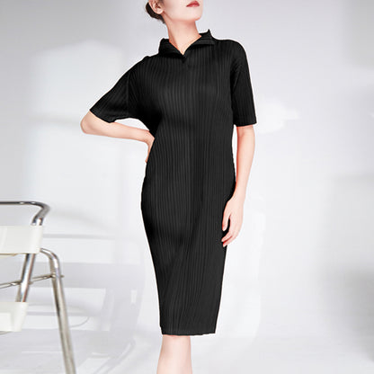 dress light luxury small women's clothing counter basic simple commuting versatile temperament medium and long dress Popular style