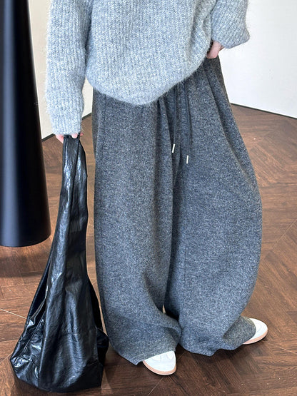 2025 popular autumn and winter new pants Korean lazy style design comfortable casual wide-leg pants 4695