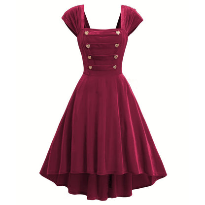 qgtao dress Women's Lolita Princess Dress Court Style Vest Skirt High Waist Temperament Retro Dress