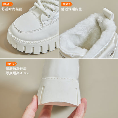 Fleece high-top snow boots for women's popular winter new student ins Korean version of thermal casual shoes cotton shoes ZY12297