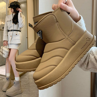 Fleece high-top snow boots women's popular winter new student ins Korean version of thermal casual shoes cotton shoes KT2822