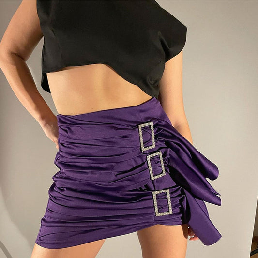2025  New women's clothing sexy Spice Girl pleated skirt autumn hot-selling new high-waisted tight hip skirt