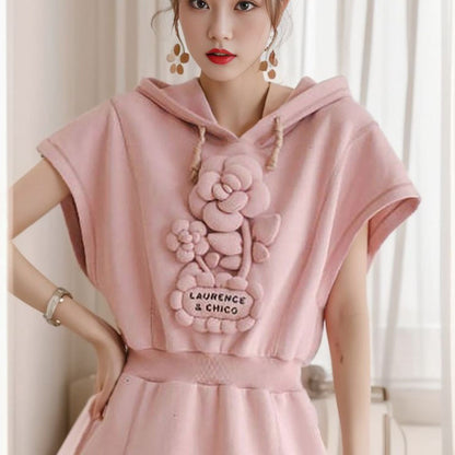 autumn new three-dimensional cloud flower thin design dress niche explosion loose long skirt