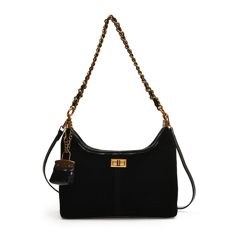 2025 Shoulder bag new fashion matte bag women's autumn and winter large-capacity chain messenger bag simple temperament versatile women's bag