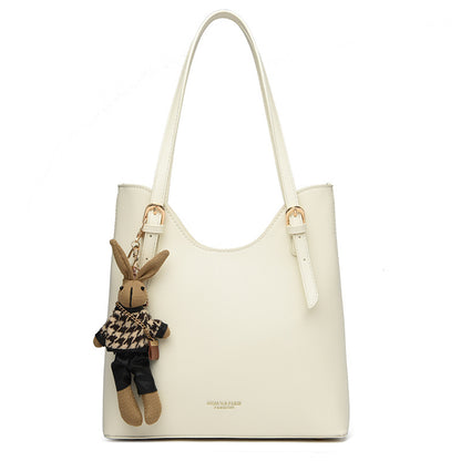 2025 Shoulder bag women's new texture retro women's bag simple casual commuting bucket bag large capacity underarm tote bag