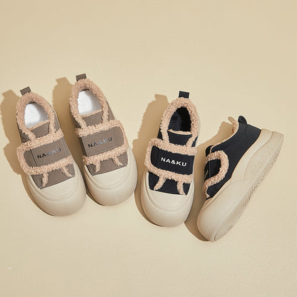 popular winter velvet little white shoes new Korean version ins female students thick-soled heightening sports board shoes casual NK860