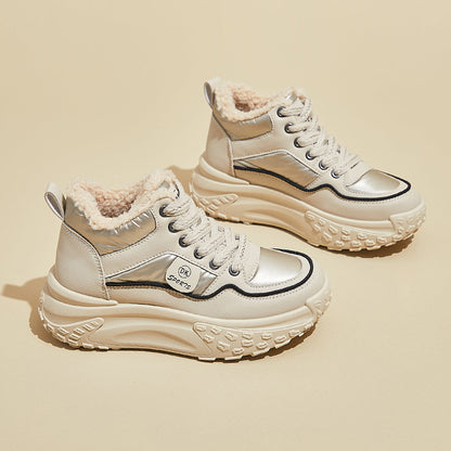 ins Korean version of the new velvet high-top dad shoes for women popular winter student sports thick-soled warm casual LD602