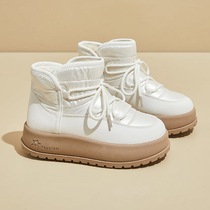 Fleece high-top snow boots women's popular winter new student ins Korean version of thermal casual shoes cotton shoes KT2825