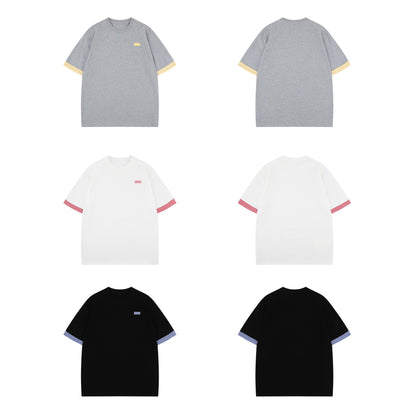 2025 1219 2025n Street 2025 Summer Men's and Women's Deconstruction Premium Splicing Loose Design Men's Short Sleeve T-Shirt