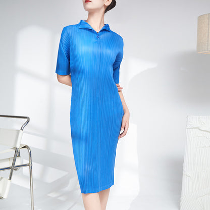 dress light luxury small women's clothing counter basic simple commuting versatile temperament medium and long dress Popular style