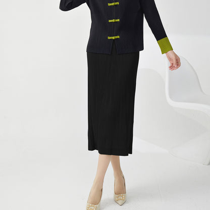 hip skirt skirt, high-end fashion elastic waist split fork loose temperament versatile one-step skirt