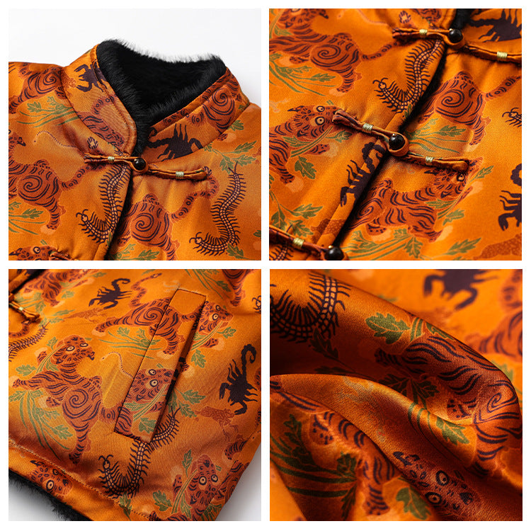 new autumn and winter new Chinese embroidered top femininity improved buckle double-sided wearing silk jacket MX139