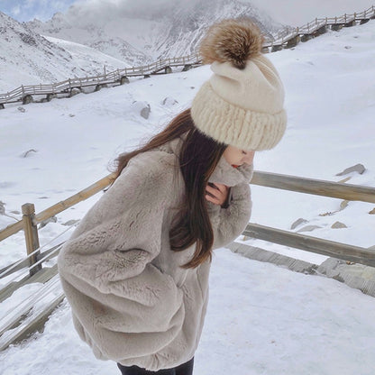 Plush jacket popular new women's autumn and winter versatile small Internet celebrity fragrant wind furry sweater jacket women