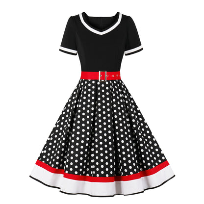 qgtao pop culture dress to impress Vintage Printed Dress Pettiskirt