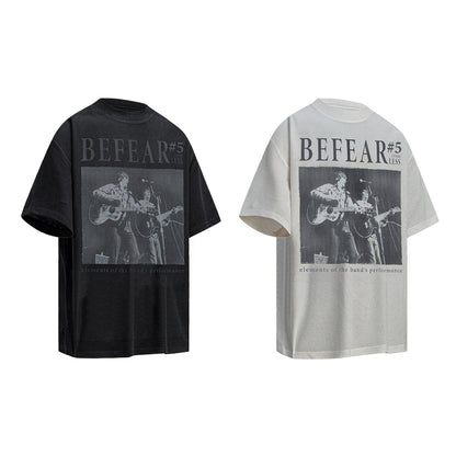 2025 6112 2025n Street 2025 Summer Character Pattern Design Sense Men's Loose Premium Heavy Short Sleeve T-Shirt