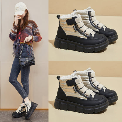 popular winter velvet little white shoes new Korean version ins female students platform heightening sports board shoes casual XT161
