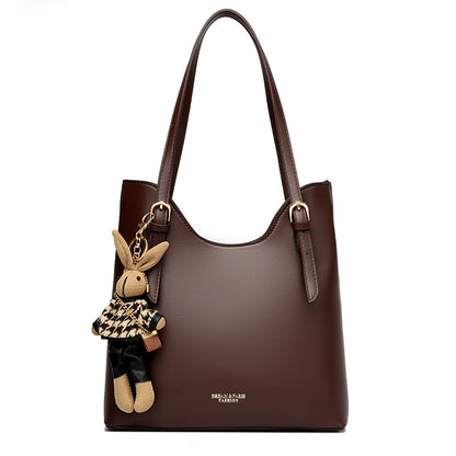 2025 Shoulder bag women's new texture retro women's bag simple casual commuting bucket bag large capacity underarm tote bag