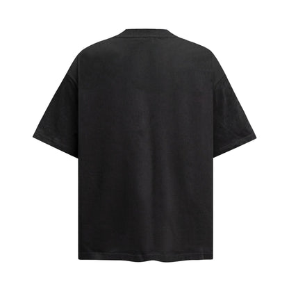 2025 6095 2025n street 2025 summer retro letter bead print design high-end men's loose short-sleeved T-shirt