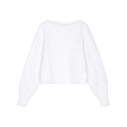 qgtao 2000s fashion Women's Plush Short Slimming Pullover Sweater, Warm and Fashionable Knitted