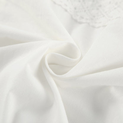 2025 spring and summer sexy design sense white cotton and linen suspender square neck short top middle waist split skirt two-piece set