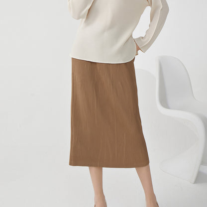 hip skirt skirt, high-end fashion elastic waist split fork loose temperament versatile one-step skirt