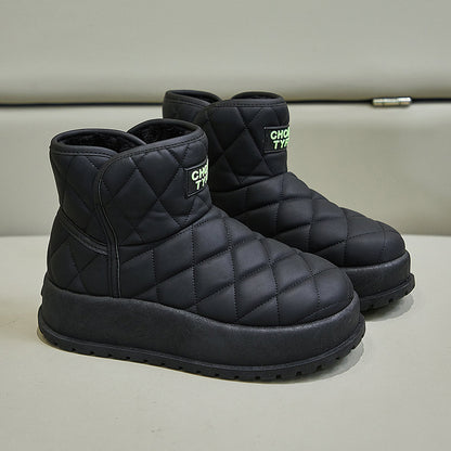 Fleece high-top snow boots women's popular winter new student ins Korean version of thermal casual shoes cotton shoes MX7807