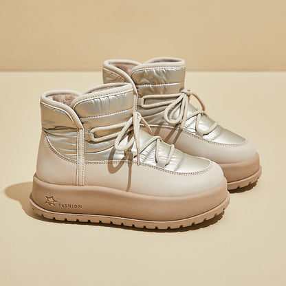 Fleece high-top snow boots women's popular winter new student ins Korean version of thermal casual shoes cotton shoes KT2825