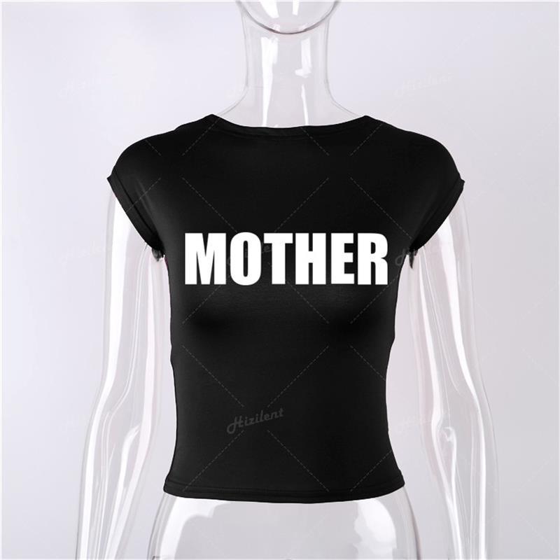qgtao  Letter Print Hollowed Backless Top Tight Short Sleeve Navel Half Turtleneck Hot Girl Sexy Women's T-shirt